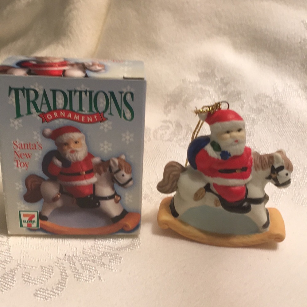 Traditions  Santa Christmas ornament ( porcelain)